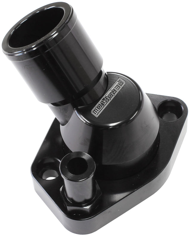 Billet Thermostat Housing Black Ford Windsor 45 Deg Swivel SBF - AF64-2233 Blk AF64-2233BLK - Aeroflow