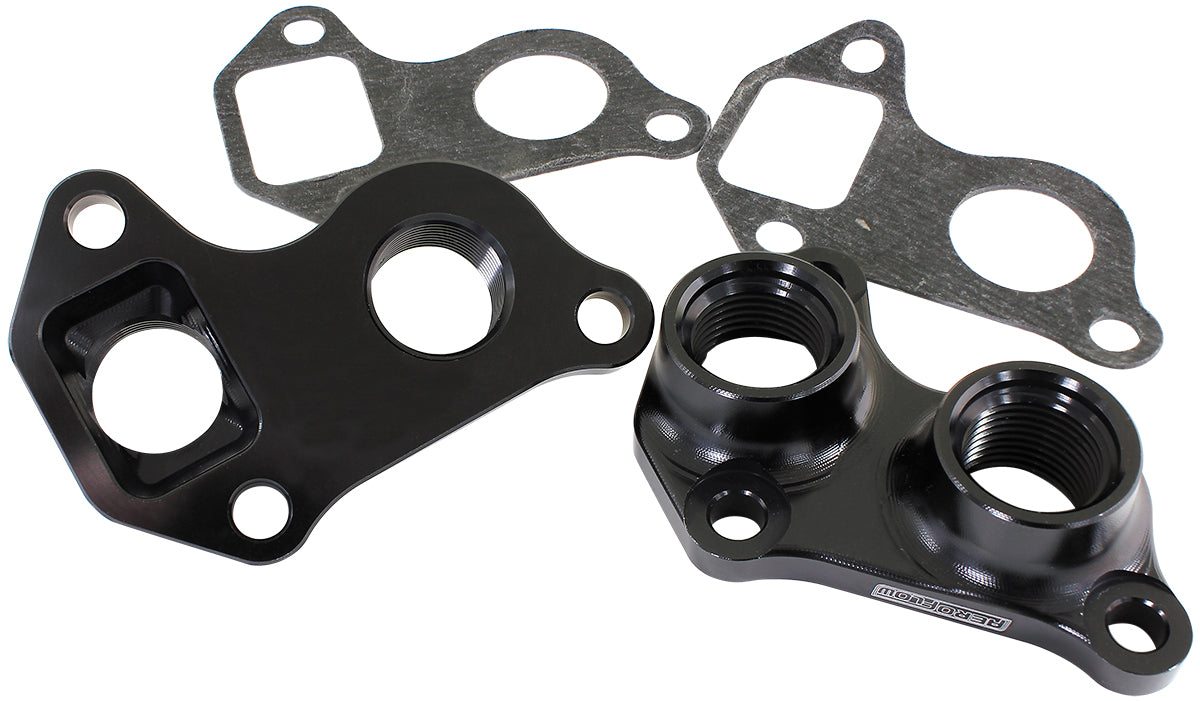 GM LS Water Pump Plates Adapter Block -10ORB Pair AF64-2241 - Aeroflow