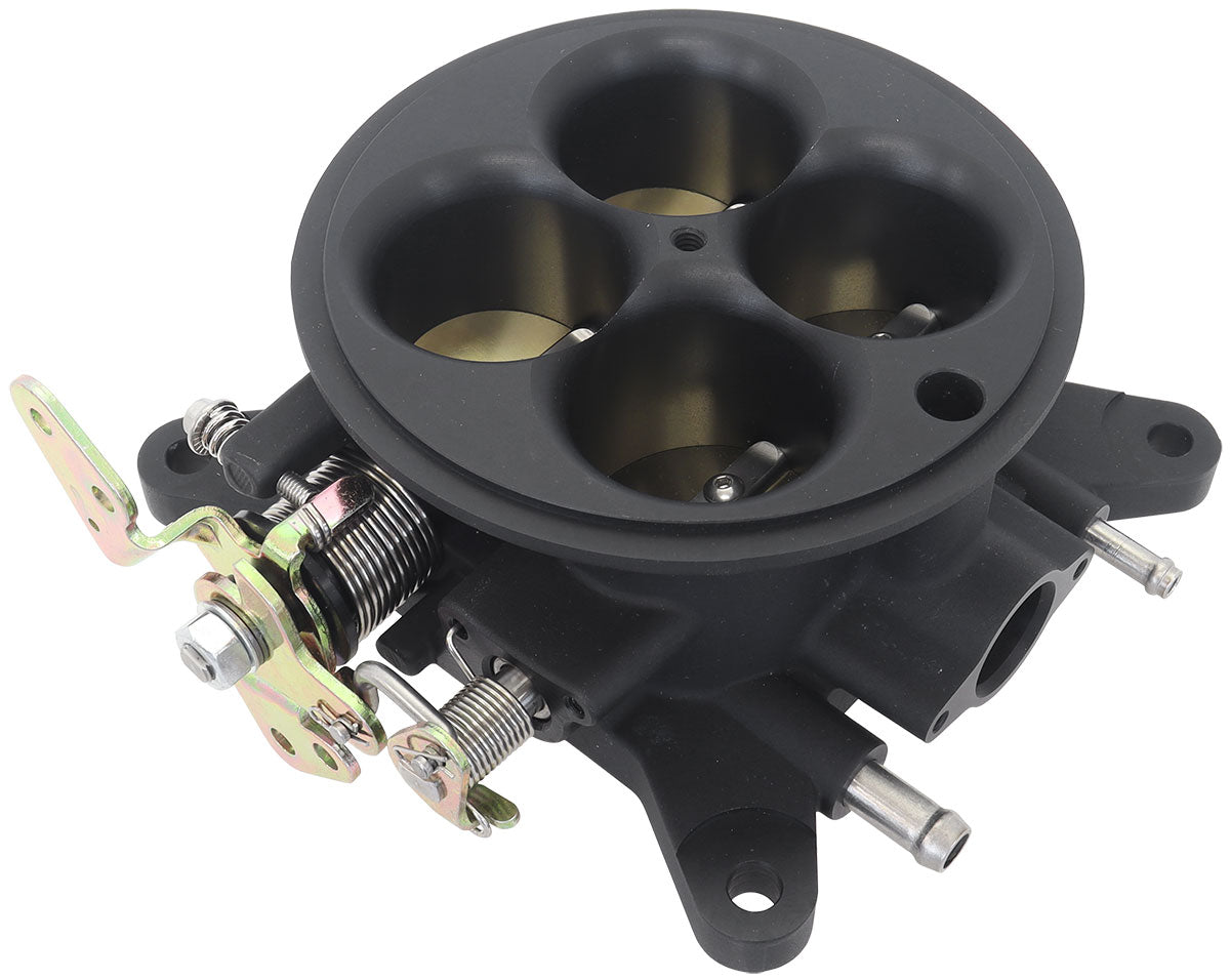 4BBL Cast Throttle Body 4150 Black Square Bore 4 Barrell AF64-2251BLK - Aeroflow