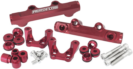 Subaru EJ20 Conversion Fuel Rail Top Feed Red 92-00 Wrx AF64-2258R - Aeroflow