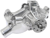Small Block Chev Short Water Pump Polished SBC AF64-2350P - Aeroflow