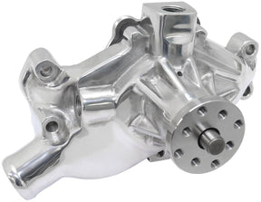 Small Block Chev Short Water Pump Polished SBC AF64-2350P - Aeroflow