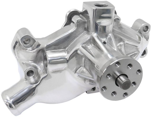Small Block Chev Short Water Pump Polished SBC AF64-2350P - Aeroflow