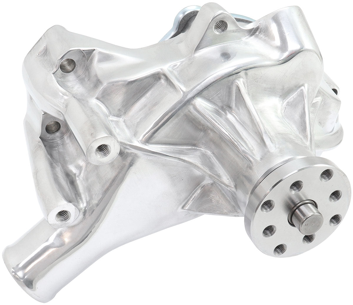 Small Block Chev Long Water Pump Polished SBC AF64-2351P - Aeroflow