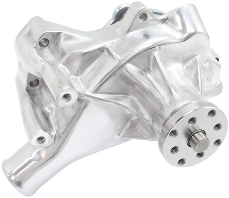 Small Block Chev Long Water Pump Polished SBC AF64-2351P - Aeroflow