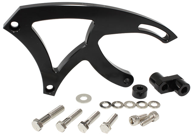 Black Clev Power Steer Bracketsuit Saginaw P/Steer Pumps AF64-4009BLK - Aeroflow