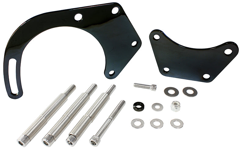 Low Mount Alt Bracket Black B/B Chev With Long Water Pump AF64-4016BLK - Aeroflow