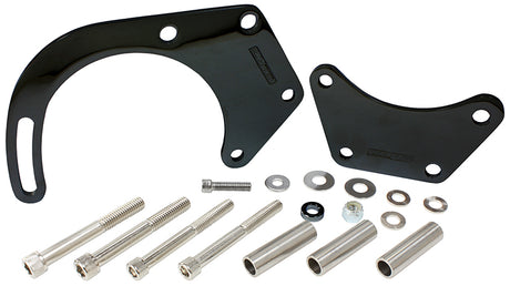 Low Mount Alt Bracket Black B/B Chev With Short Water Pump AF64-4017BLK - Aeroflow