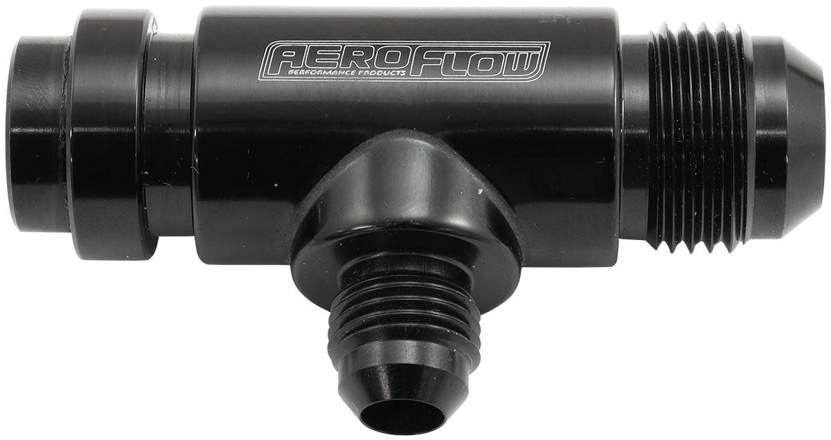 Ford Barra Water Pump Tee Presin Adapter Fitting -10AN -6AN AF64-4045BLK - Aeroflow