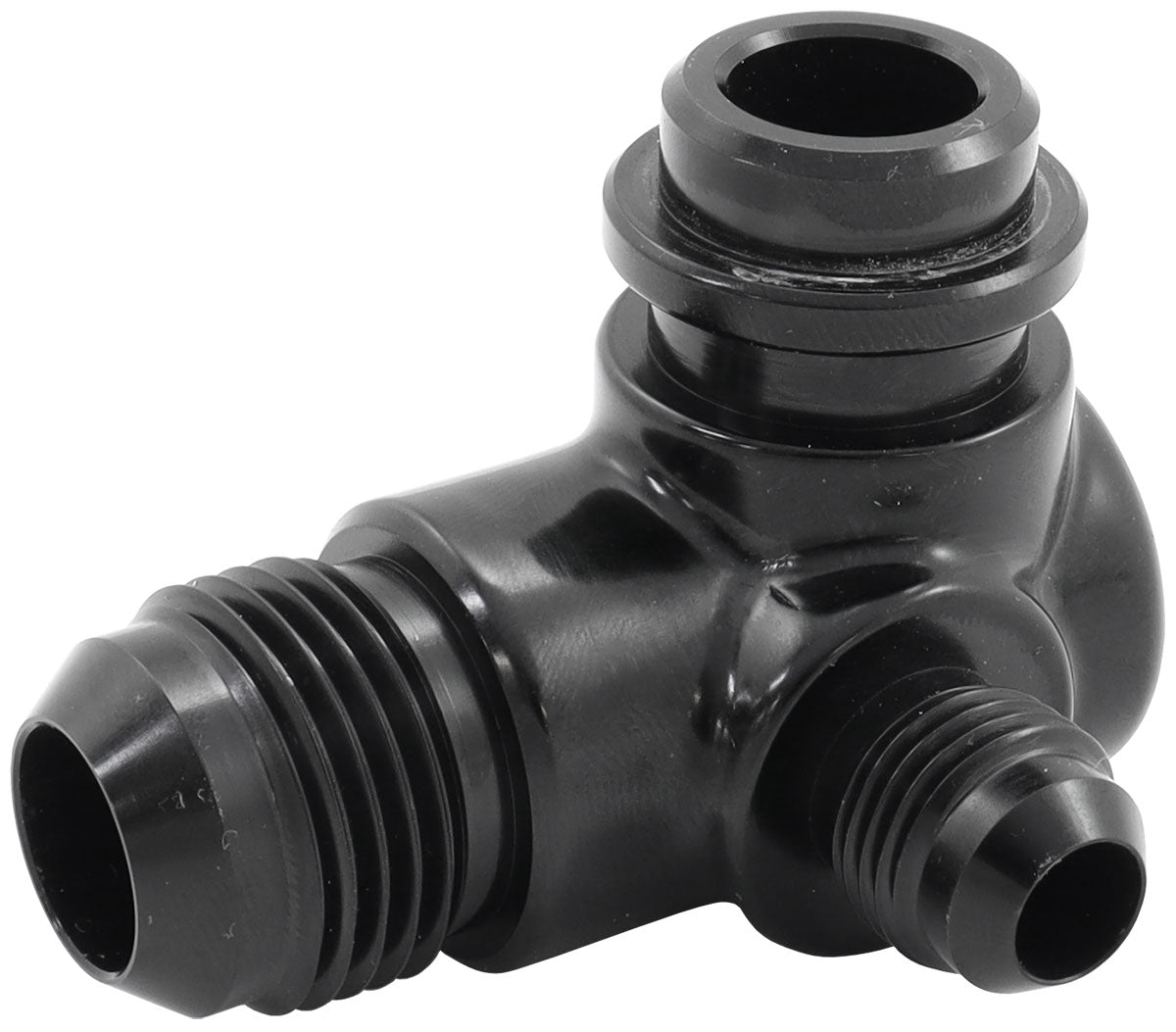 Ford Barra Thermostat Water Pump Press In Tee -10 -6 Housing - AF64-4046 Blk AF64-4046BLK - Aeroflow