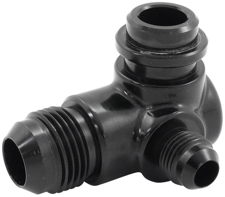 Ford Barra Thermostat Water Pump Press In Tee -10 -6 Housing - AF64-4046 Blk AF64-4046BLK - Aeroflow