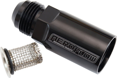 Dry Sump Scavenge Oil Filter Straight -12AN Male Female AF64-4099BLK - Aeroflow