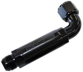 -12AN 90 Deg To Inline Filter For Use With Dry Sump Pans AF64-4100BLK - Aeroflow