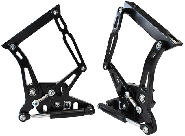 Billet Bonnet Hinge Kit Black XR Xy Ford Falcon Shiny Black AF64-4105BLK - Aeroflow