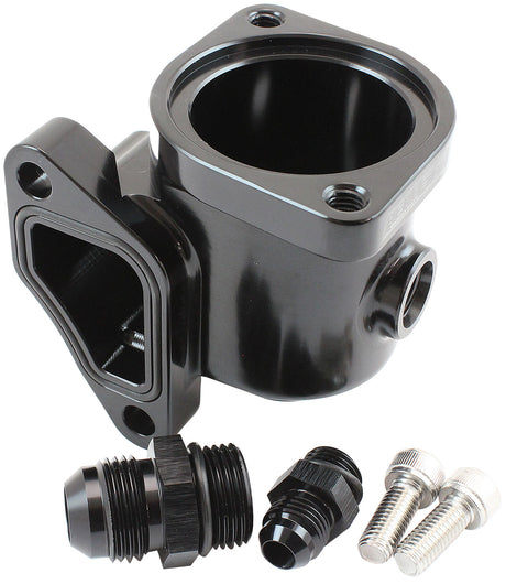 Ford BA BF FG Falcon Lower Thermostat Housing Barra 6 Cyl - AF64-4136 Blk AF64-4136BLK - Aeroflow