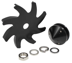 Billet Alternator Pulley & Fanwith Nose Cover, Black AF64-4300BLK - Aeroflow