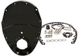 SB Chev 350 V6 2 Piece Timing Cover Kit Billet Black AF64-4350BLK - Aeroflow
