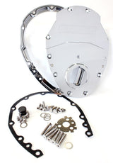 SB Chev 350 V6 2 Piece Timing Cover Kit Billet Chrome AF64-4350C - Aeroflow