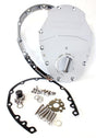 SB Chev 350 V6 2 Piece Timing Cover Kit Billet Chrome AF64-4350C - Aeroflow