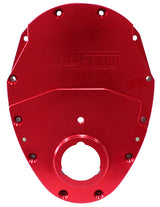 SB Chev 350 V6 2 Piece Timing Cover Kit Billet Red AF64-4350R - Aeroflow