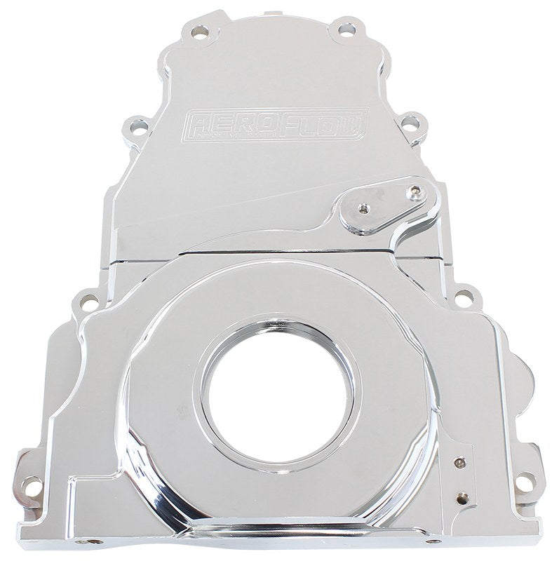 Holden / Chev LS Billet 2 Piece Timing Cover Chrome AF64-4361C - Aeroflow