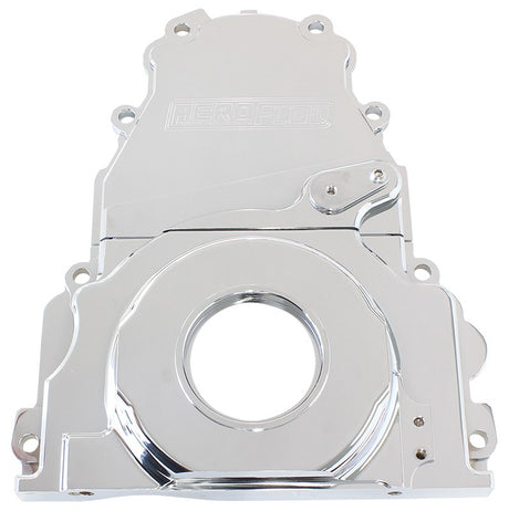 Holden / Chev LS Billet 2 Piece Timing Cover Chrome AF64-4361C - Aeroflow