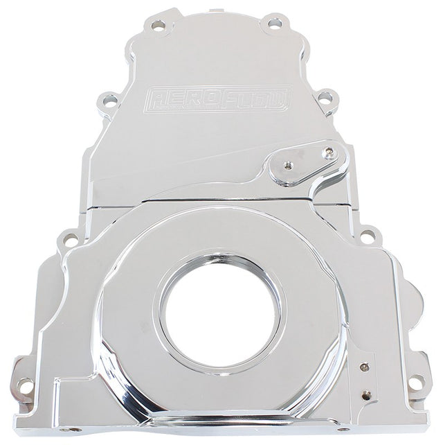 Holden / Chev LS Billet 2 Piece Timing Cover Chrome AF64-4361C - Aeroflow