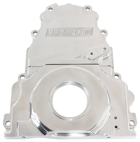 Holden / Chev LS Billet 2 Piece Timing Cover Polished AF64-4361P - Aeroflow