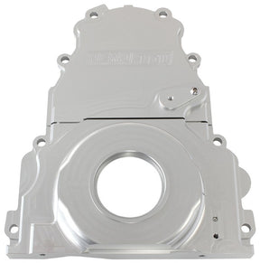 Holden / Chev LS Billet 2 Piece Timing Cover Silver Anodised AF64-4361S - Aeroflow