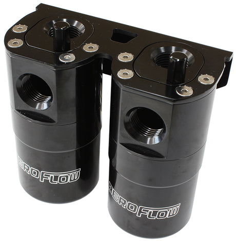 Dual Catch Can -10ORB Air / Oil Separator Diesel AF64-4364BLK - Aeroflow