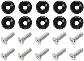 Billet Dress Up Fender Bolt 10 Pack M6 x 1.00 UHL 20mm Black AF64-4365BLK - Aeroflow