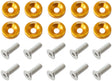Billet Dress Up Fender Bolt 10 Pack M6 x 1.00 UHL 20mm Gold AF64-4365G - Aeroflow