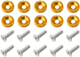 Billet Dress Up Fender Bolt 10 Pack M6 x 1.00 UHL 20mm Gold AF64-4365G - Aeroflow