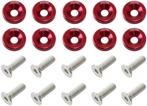 Billet Dress Up Fender Bolt 10 Pack M6 x 1.00 UHL 20mm Red AF64-4365R - Aeroflow