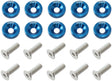 Billet Dress Up Fender Bolt 10 Pack 5/16 UNC UHL 25mm Blue AF64-4371 - Aeroflow