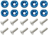 Billet Dress Up Fender Bolt 10 Pack 5/16 UNC UHL 25mm Blue AF64-4371 - Aeroflow