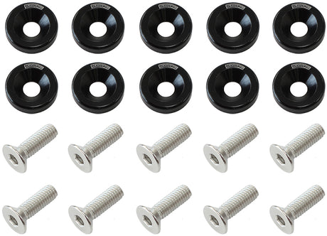 Billet Dress Up / Fender Bolt 10 Pack 5/16 UNC UHL 25mm Blac AF64-4371BLK - Aeroflow