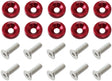 Billet Dress Up / Fender Bolt 10 Pack 5/16 UNC UHL 25mm Red AF64-4371R - Aeroflow