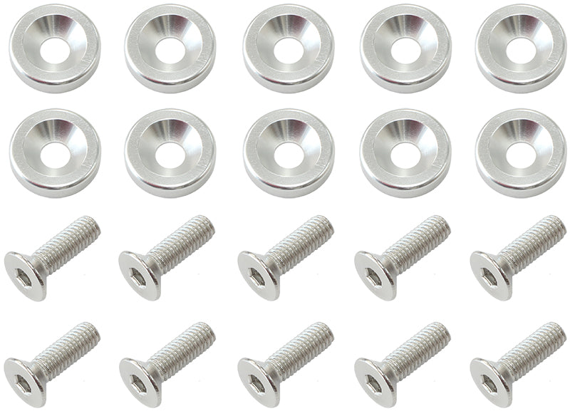 Billet Dress Up / Fender Bolt 10 Pack 5/16 UNC UHL 25mm Silv AF64-4371S - Aeroflow