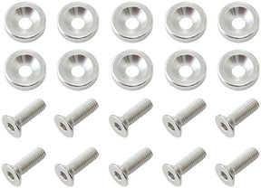 Billet Dress Up / Fender Bolt 10 Pack 5/16 UNC UHL 25mm Silv AF64-4371S - Aeroflow