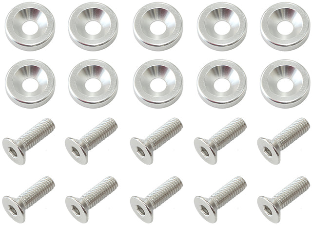 Billet Dress Up / Fender Bolt 10 Pack 5/16 UNC UHL 25mm Silv AF64-4371S - Aeroflow