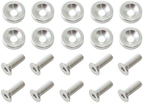 Billet Dress Up Fender Bolt 10 Pack 1/4 UNC UHL 25mm Silve AF64-4372S - Aeroflow