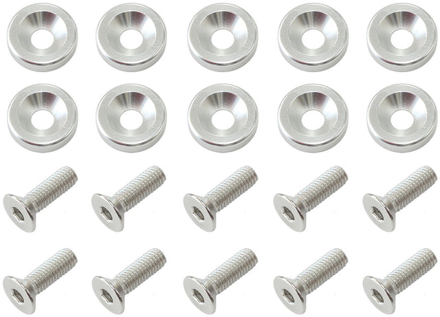 Billet Dress Up Fender Bolt 10 Pack 1/4 UNC UHL 25mm Silve AF64-4372S - Aeroflow