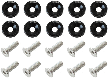 Billet Dress Up Fender Bolt 10 Pack M8 x 1.25mm UHL 20mm Black - AF64-4374 Blk AF64-4374BLK - Aeroflow