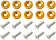 Billet Dress Up Fender Bolt 10 Pack M8 x 1.25mm UHL 20mm Gold AF64-4374G - Aeroflow