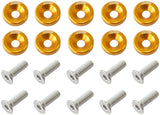 Billet Dress Up Fender Bolt 10 Pack M8 x 1.25mm UHL 20mm Gold AF64-4374G - Aeroflow