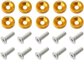 Billet Dress Up Fender Bolt 10 Pack M8 x 1.25mm UHL 20mm Gold AF64-4374G - Aeroflow