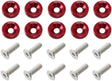 Billet Dress Up Fender Bolt 10 Pack M8 x 1.25mm UHL 20mm Red AF64-4374R - Aeroflow
