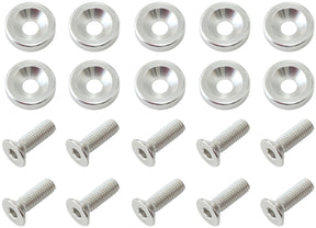 Billet Dress Up Fender Bolt 10 Pack M8 x 1.25mm UHL 20mm Silver AF64-4374S - Aeroflow