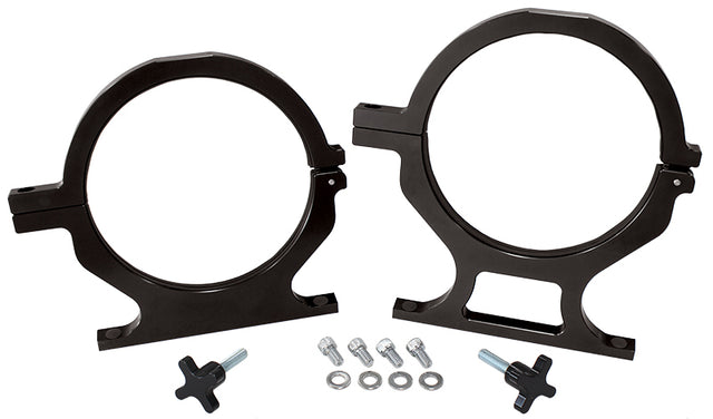 Nos Bottle Billet Brackets Pair Black Nitrous 10LB & 15LB AF64-5000BLK - Aeroflow